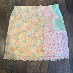 BP. Floral Patchwork Skirt - Multicolor Size Small